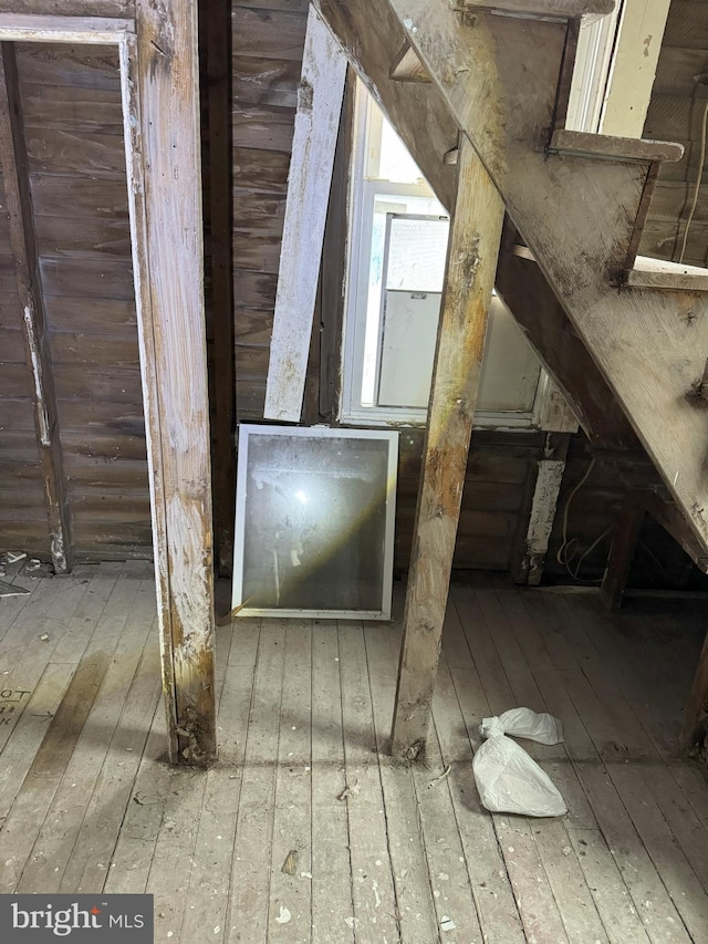 view of unfinished attic