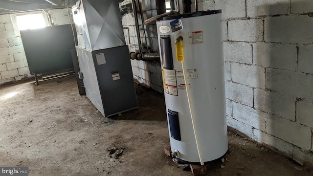 utilities with heating unit and electric water heater