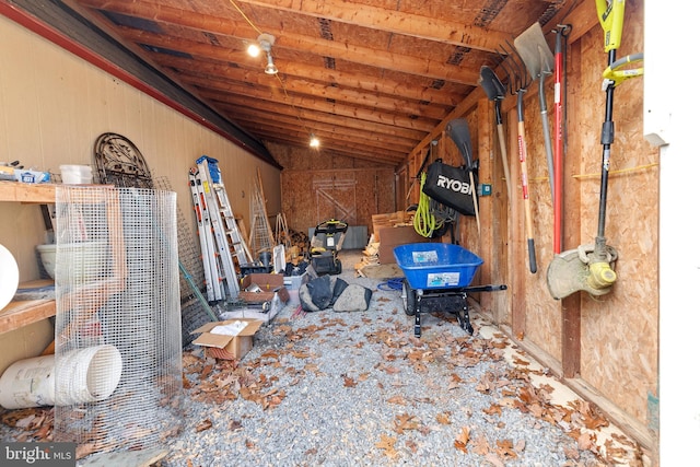 view of storage area