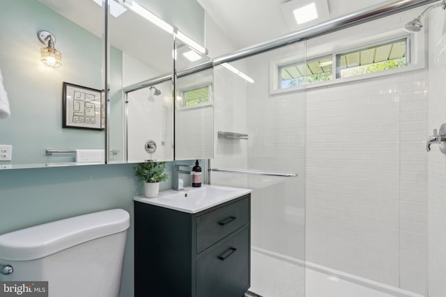 7711 Holmes Run Dr, Falls Church, VA 22042 - full bath with vanity, a stall shower, and toilet