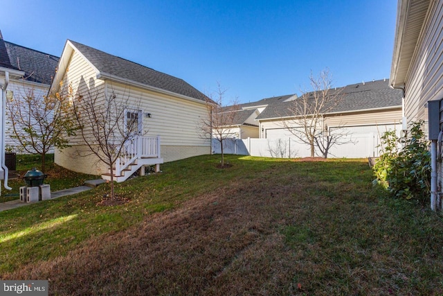 view of yard with fence