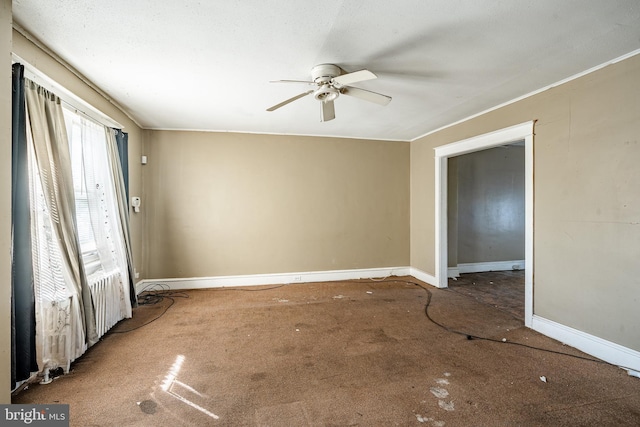 1121 E 22nd St, Wilmington, DE 19802 - spare room featuring baseboards, ceiling fan, and carpet flooring