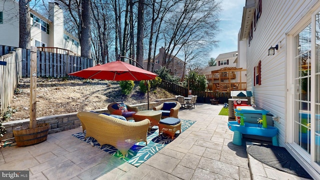 view of patio / terrace featuring a fenced backyard