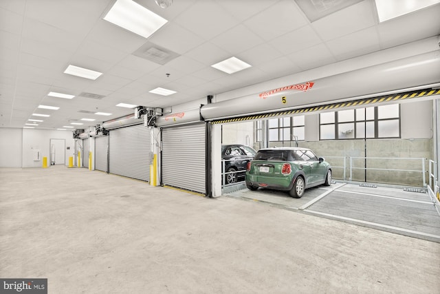 parking garage with visible vents