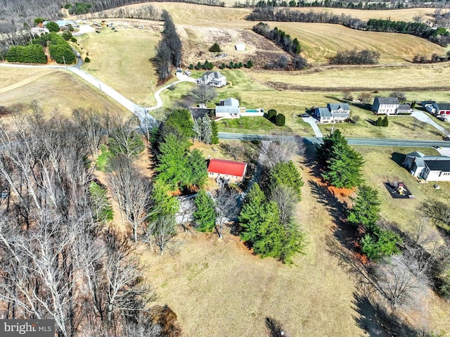 drone / aerial view featuring a rural view