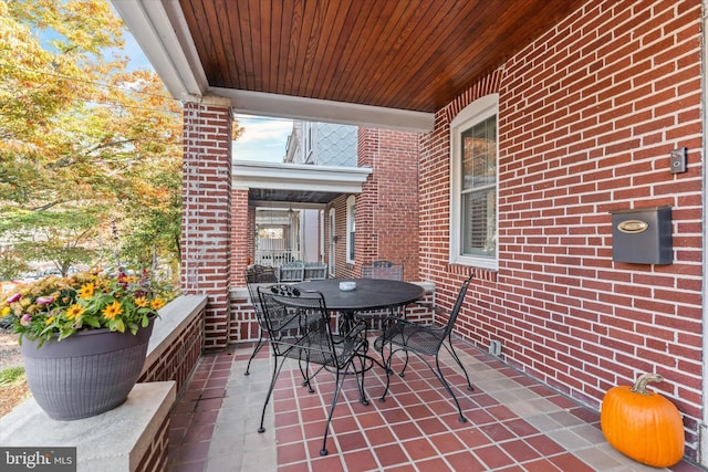 view of patio featuring outdoor dining space