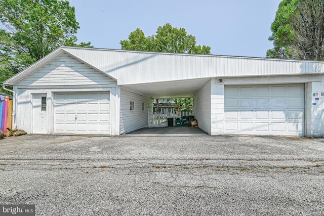 view of garage