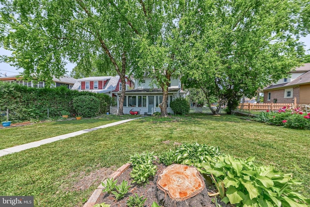 view of yard with fence