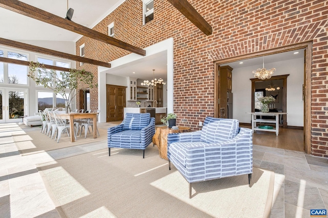 view of patio / terrace featuring outdoor dining area and french doors