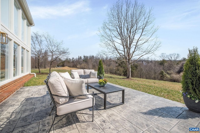 view of patio / terrace with an outdoor hangout area