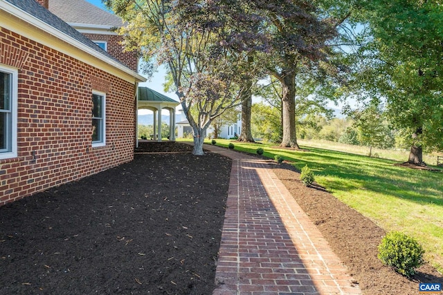 view of yard with a gazebo