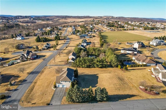 bird's eye view with a residential view