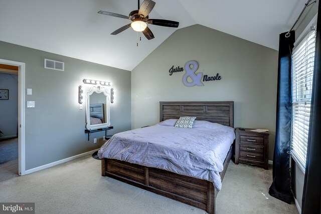1107 Liberty Ave, Vineland, NJ 08360 - bedroom featuring visible vents, carpet flooring, baseboards, and vaulted ceiling