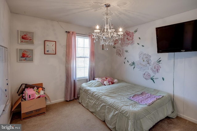 1107 Liberty Ave, Vineland, NJ 08360 - bedroom featuring an inviting chandelier, carpet, and baseboards