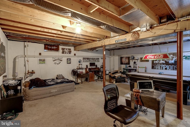 1107 Liberty Ave, Vineland, NJ 08360 - unfinished basement with billiards