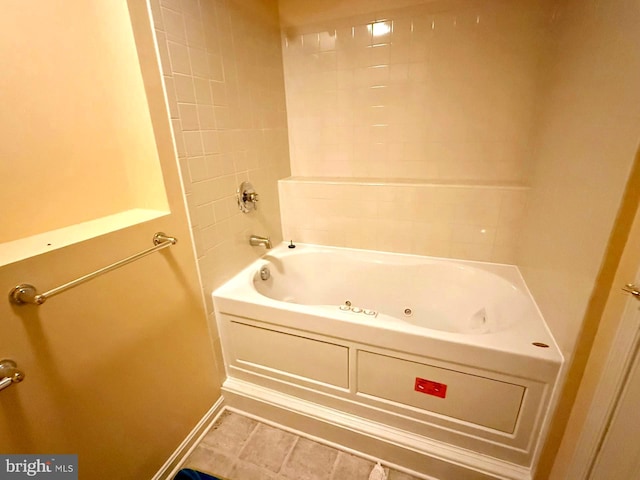 full bath with a combined bath / shower with jetted tub