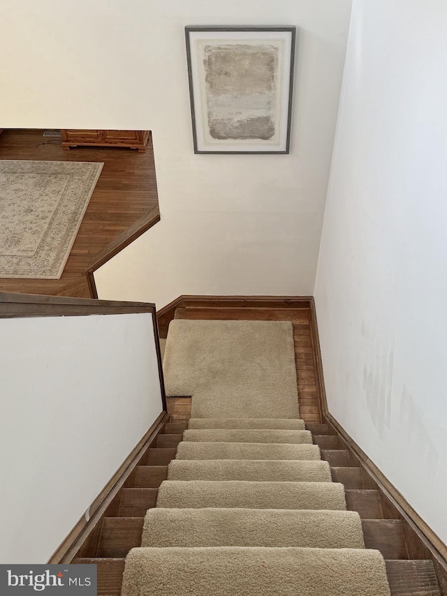 stairs with baseboards