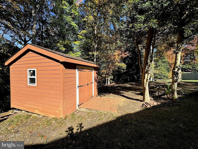 view of shed