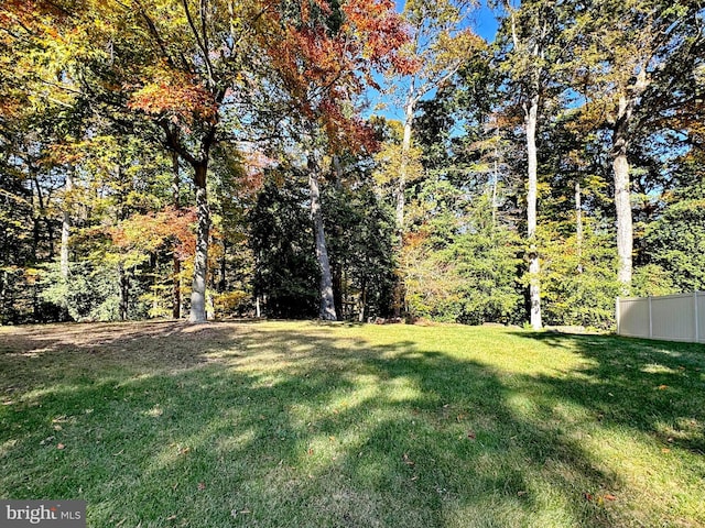 view of yard with fence