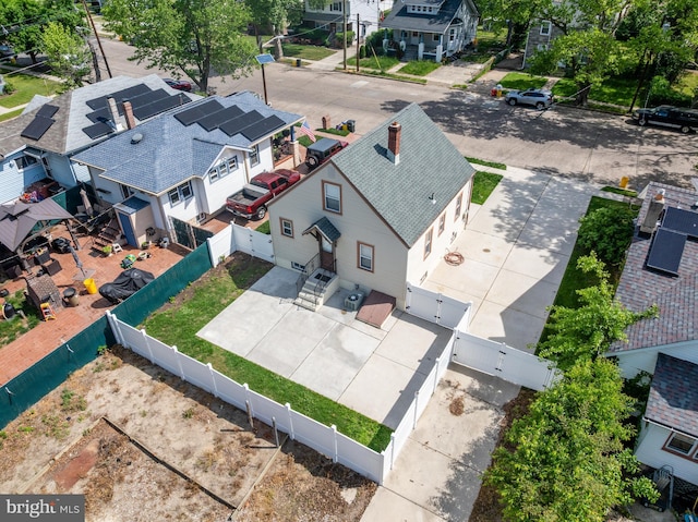 aerial view of residential area