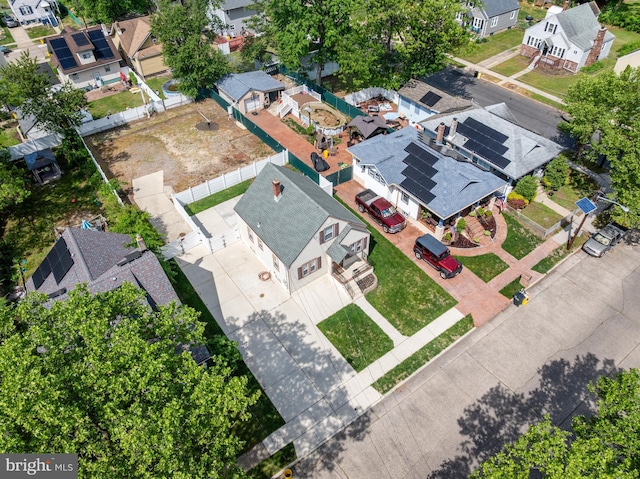 aerial view of residential area