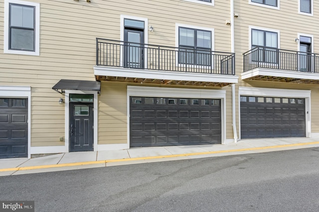 exterior space featuring an attached garage