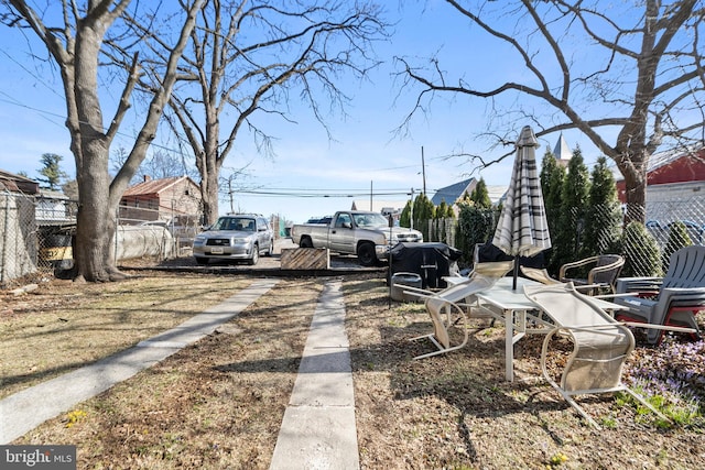 view of yard with fence