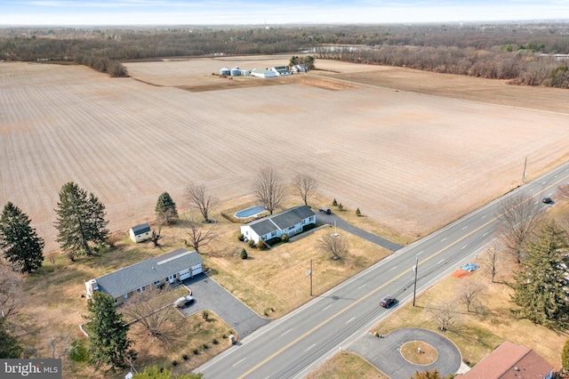 aerial view with a rural view