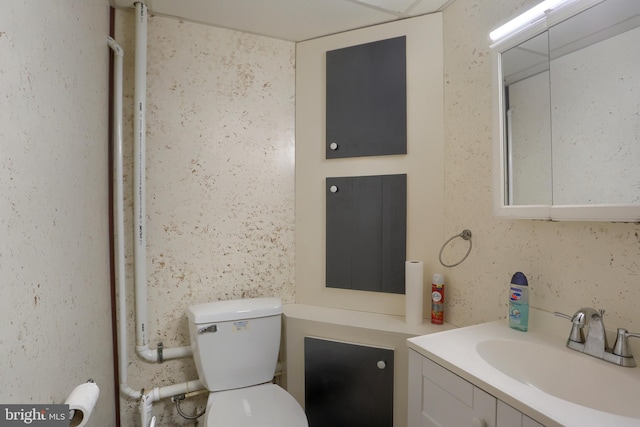 bathroom with toilet and vanity