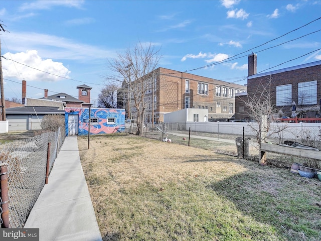 view of yard featuring fence