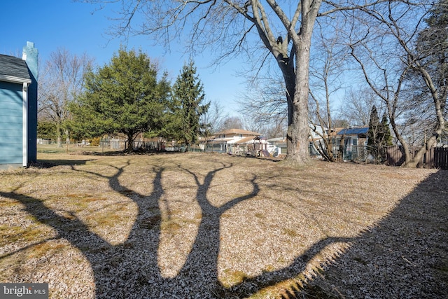 view of yard with fence