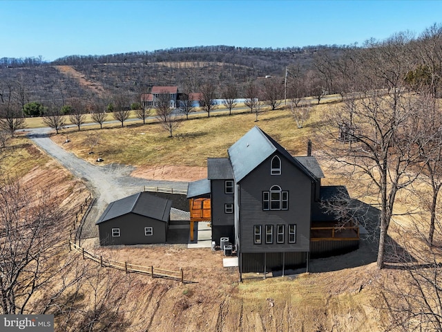 drone / aerial view featuring a rural view