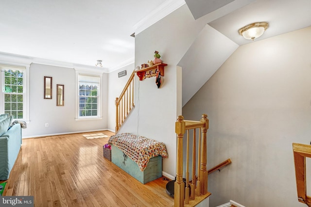 7721 Sullivan Cir, Alexandria, VA 22315 - interior space featuring hardwood / wood-style floors, baseboards, and ornamental molding