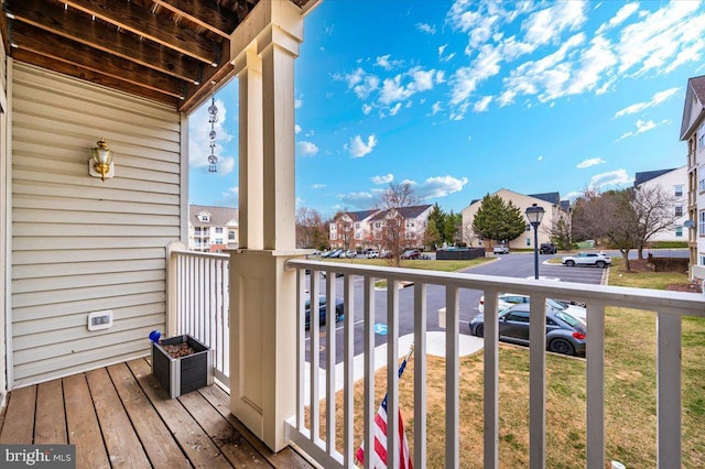 balcony with a residential view