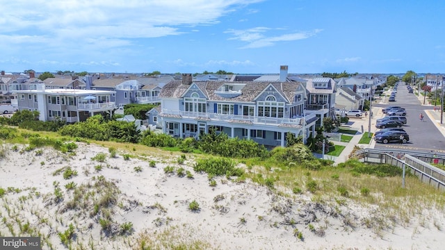 aerial view with a residential view