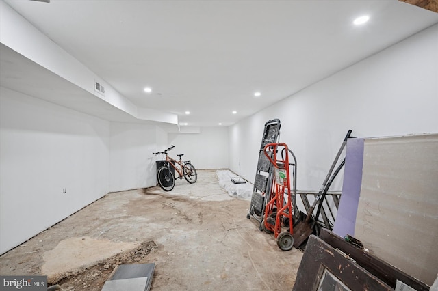 interior space with visible vents and recessed lighting