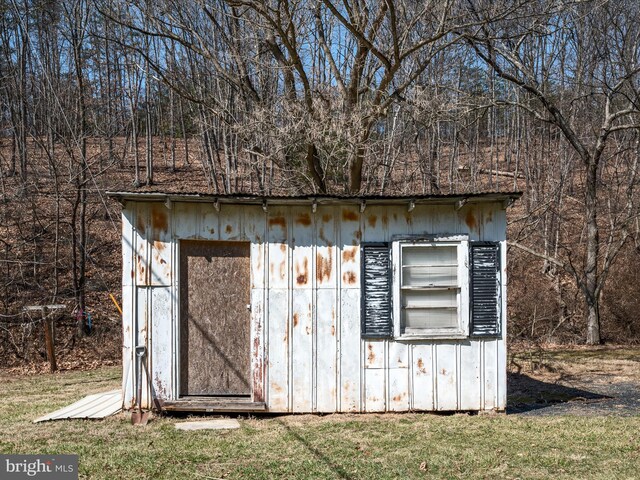 view of shed