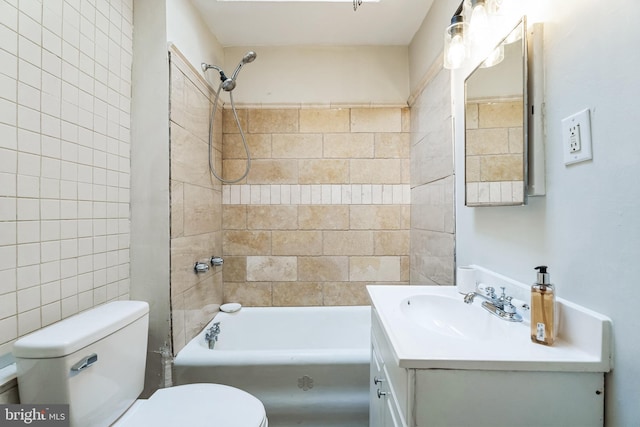 full bathroom with tub / shower combination, toilet, and vanity