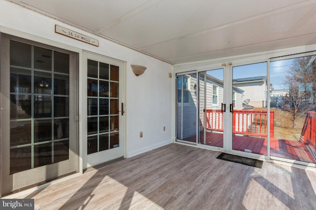 view of unfurnished sunroom