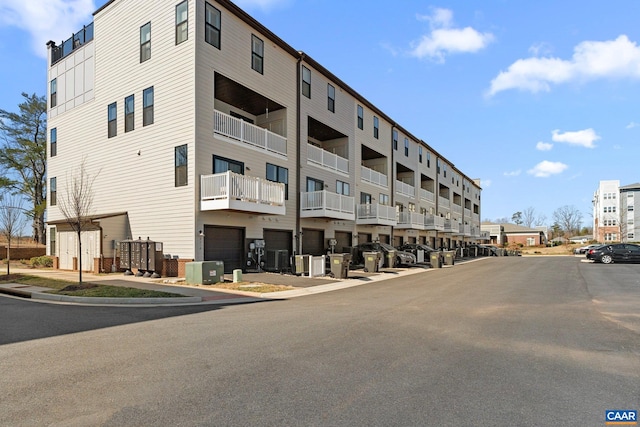 view of building exterior featuring central AC