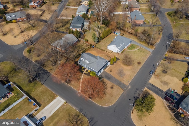 bird's eye view featuring a residential view