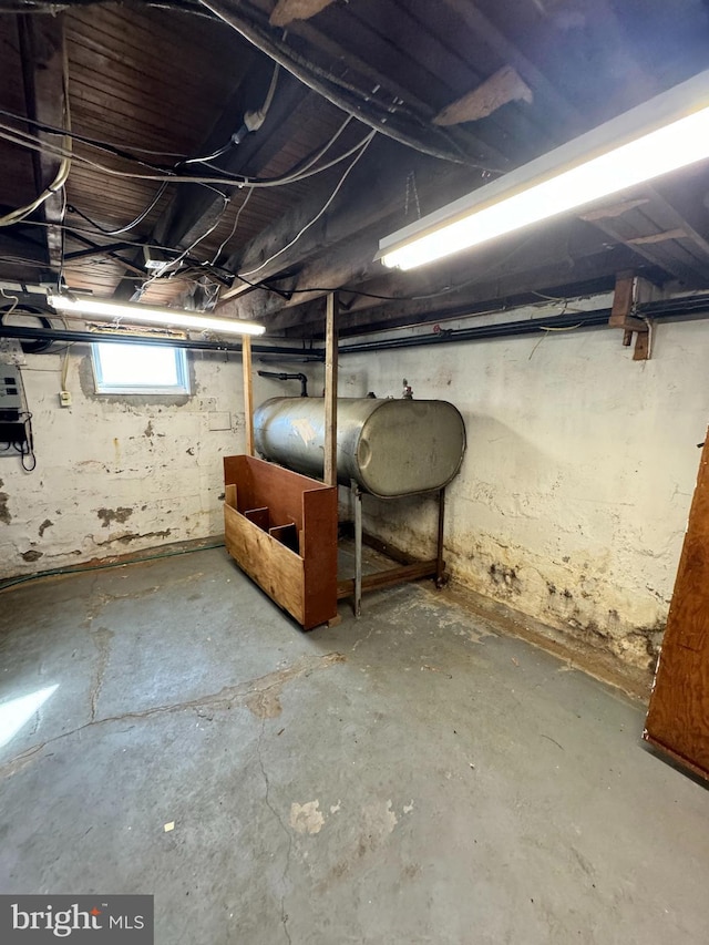 basement with heating fuel