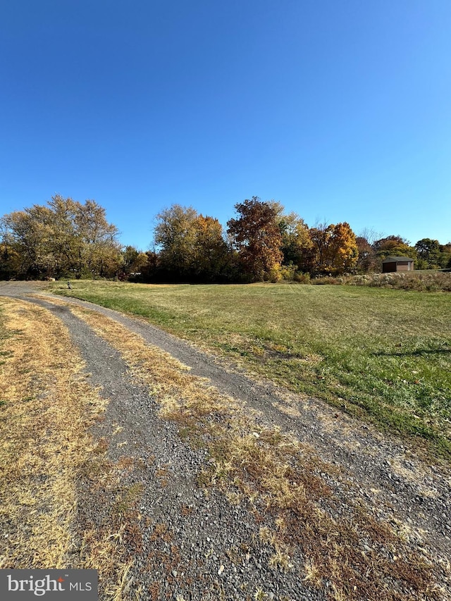 view of road with a rural view