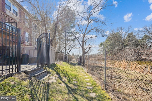 view of yard with fence