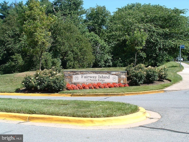 view of community sign