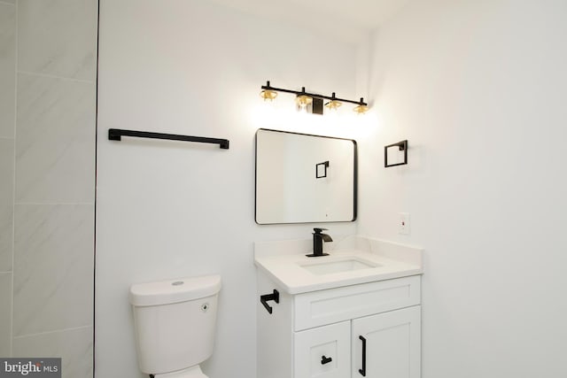 bathroom with toilet and vanity