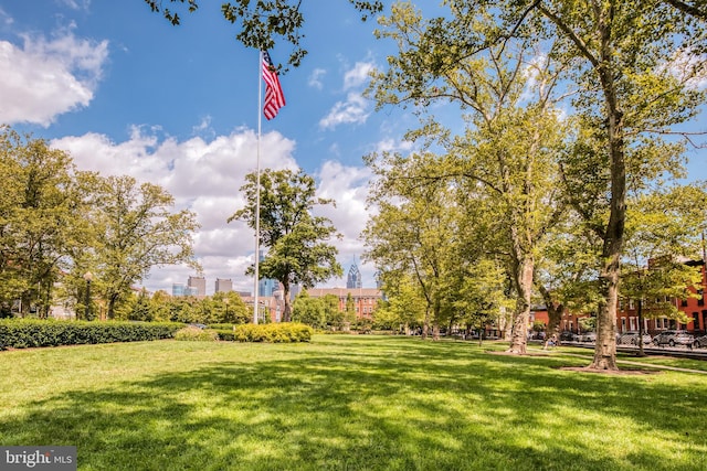 view of community featuring a lawn