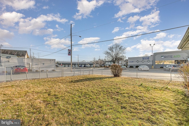 view of yard featuring fence