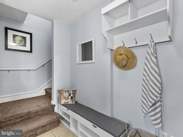 mudroom featuring tile patterned flooring