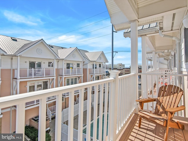 balcony with a residential view